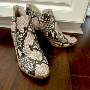 snake skin booties